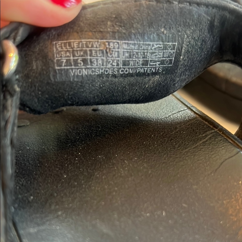 Vionic Black Leather Sandals - image 2